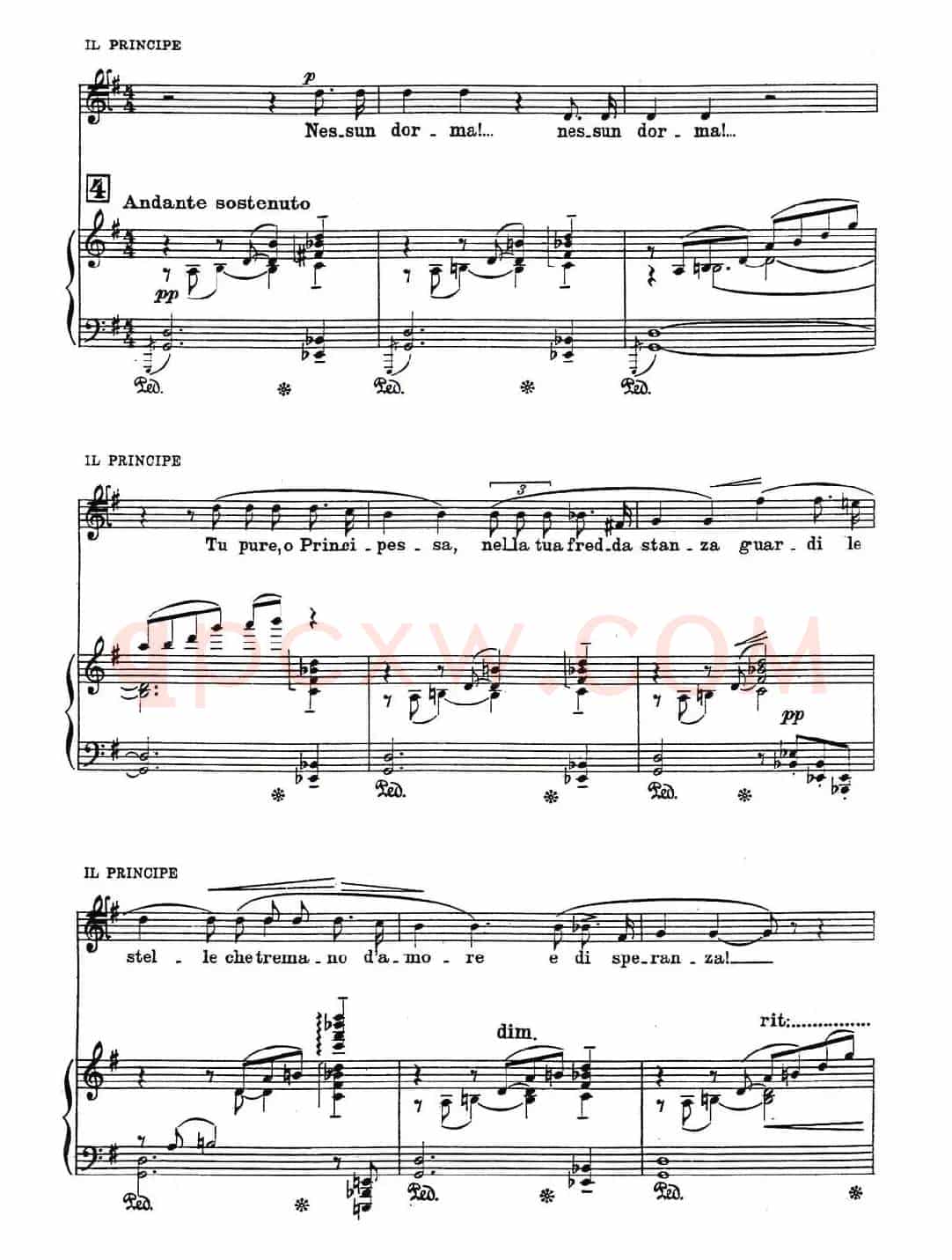 [意]今夜无人入眠（歌剧《图兰朵》选曲、合唱与钢琴伴奏）