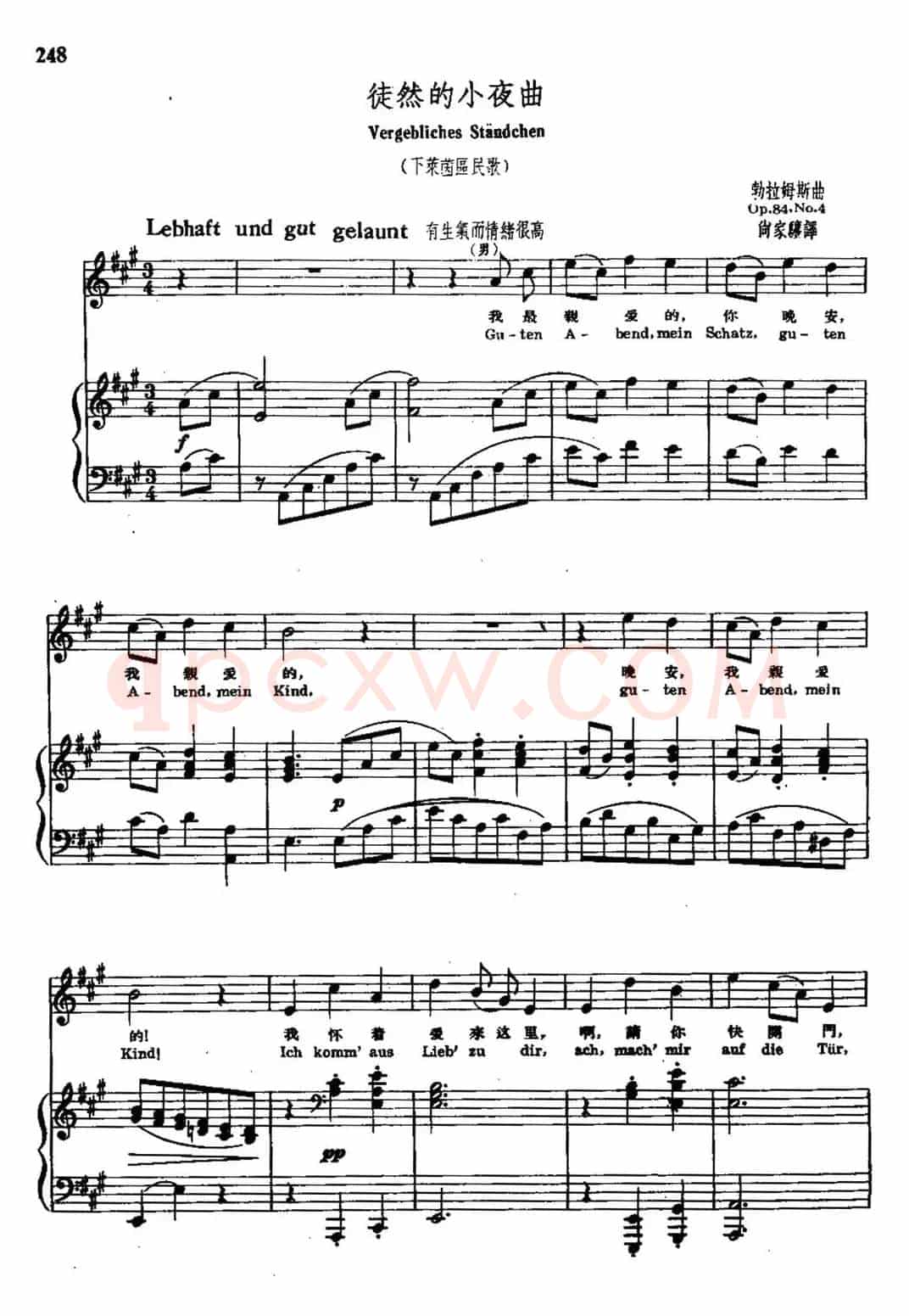 [德]徒然的小夜曲（中外文对照、正谱）