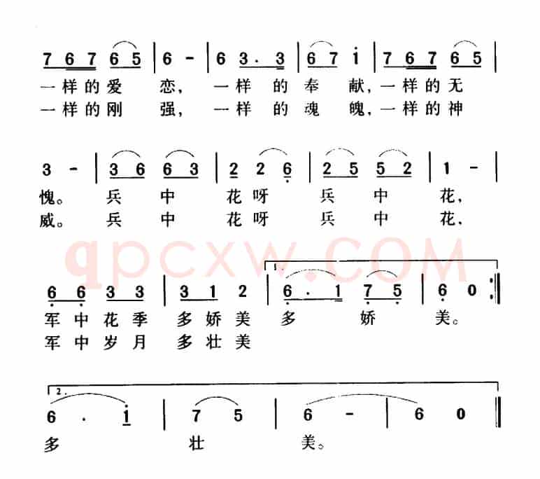 军歌金曲:兵中花(李淑琴词 孙绰曲)