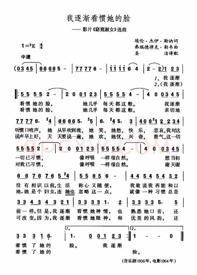 我逐渐看惯她的脸（美）