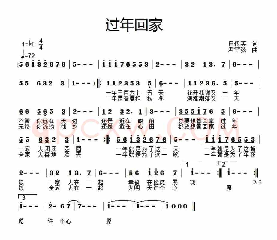 过年回家（白传英词 老空弦曲）