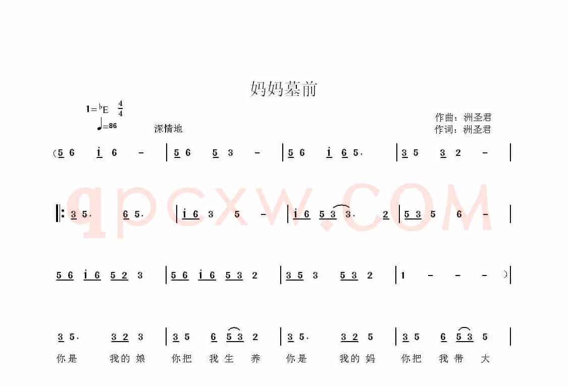 妈妈墓前