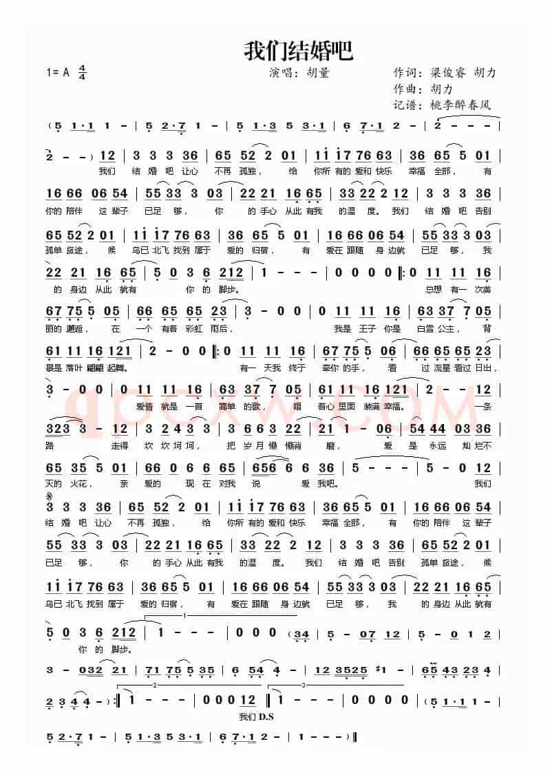 我们结婚吧（胡量演唱）
