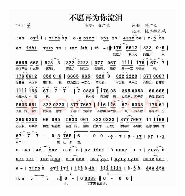 不愿再为你流泪