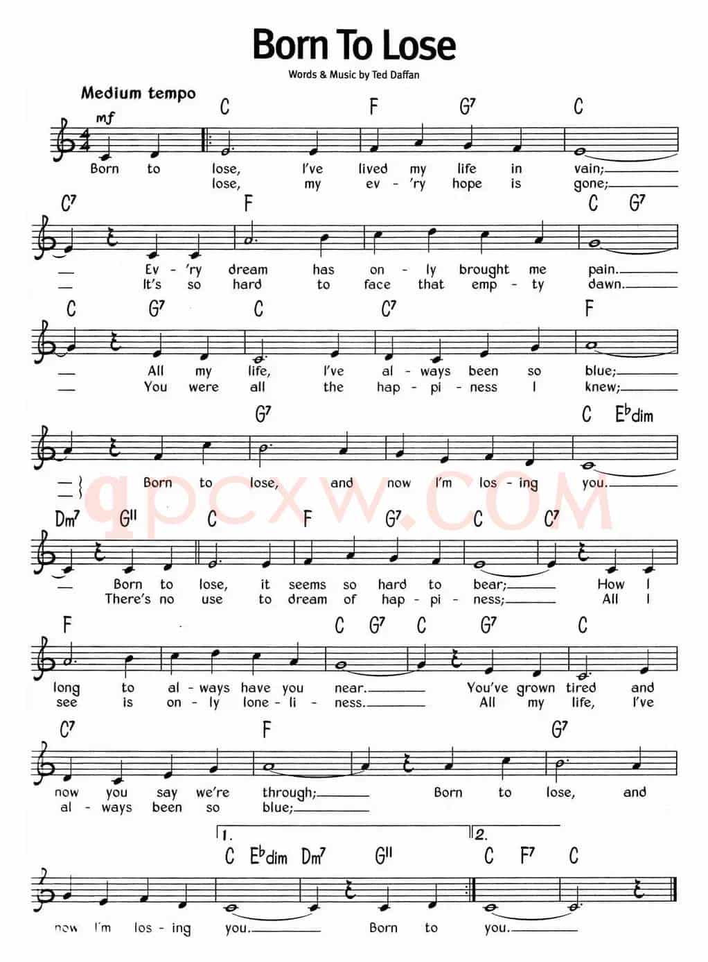 蓝调音乐：Born To Lose