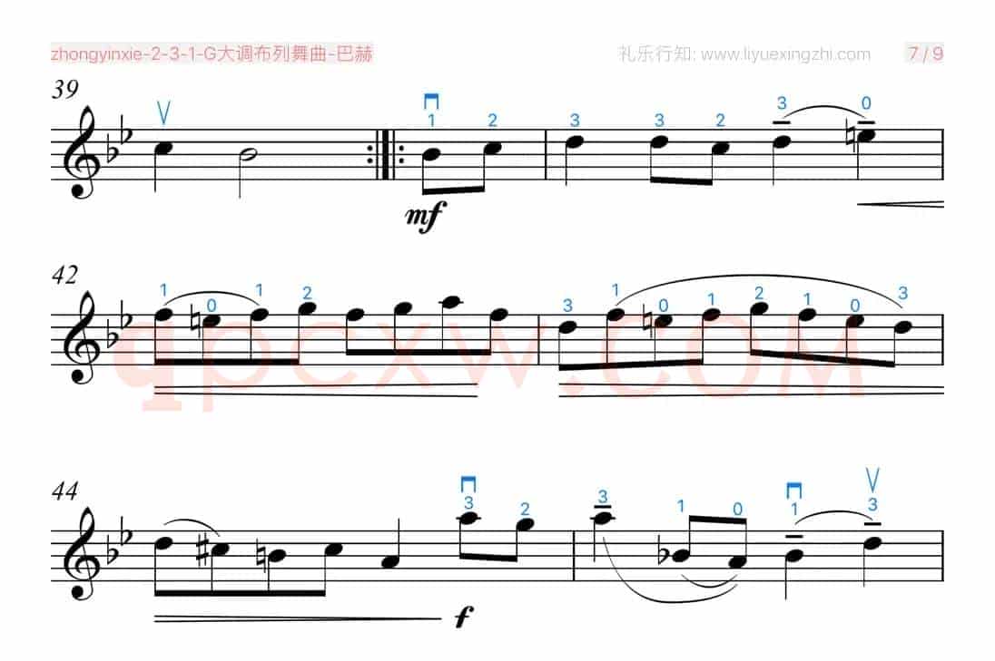 G大调布列舞曲-巴赫（小提琴）
