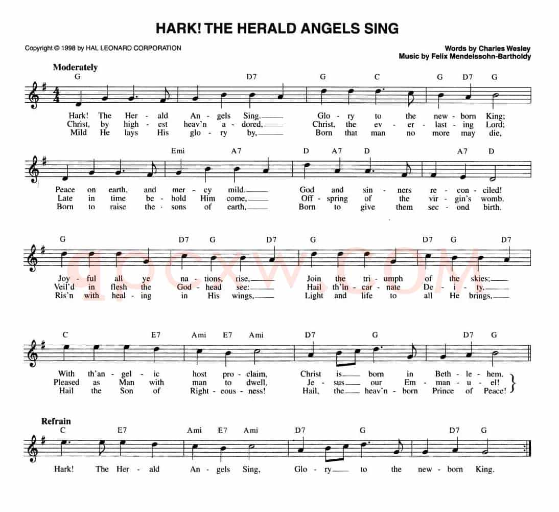 HARK！THE HERALD ANGELS SING（五线谱）