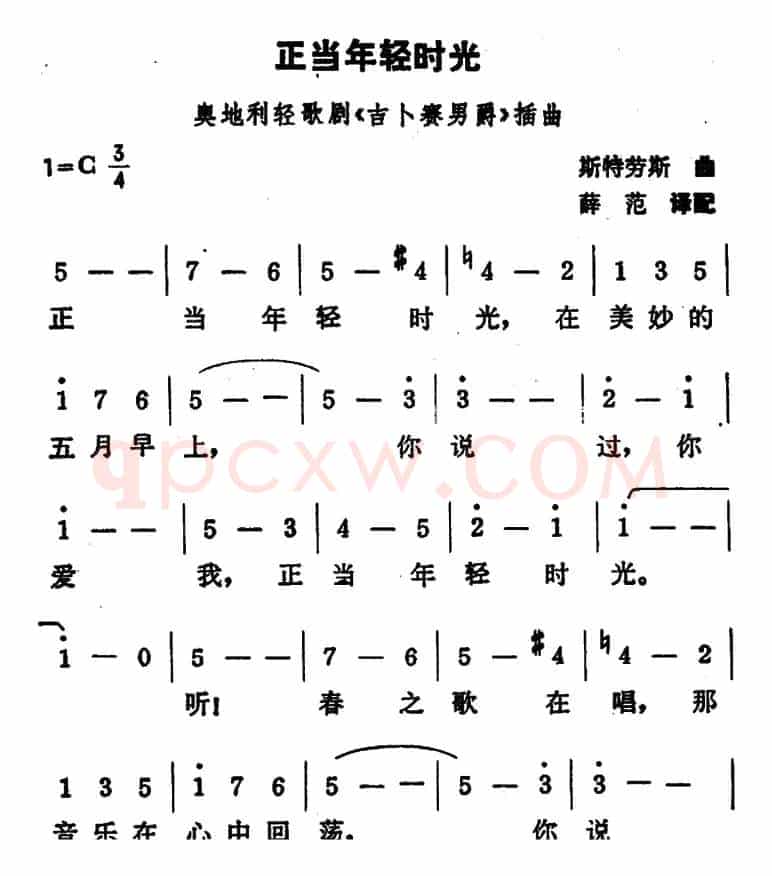[奥地利]正当年轻时光（轻歌剧《吉普赛男爵》插曲）