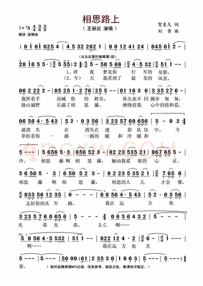 相思路上