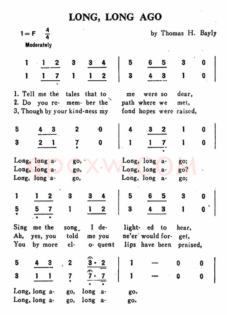 [英]LONG，LONG AGO（多年以前）