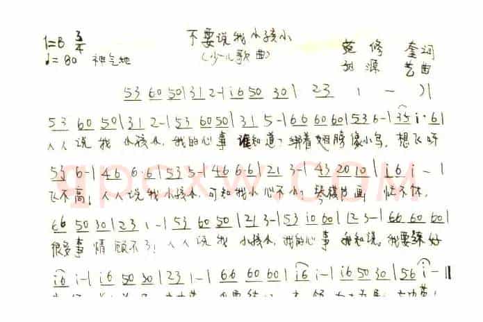 不要说我小孩小（少儿歌曲）