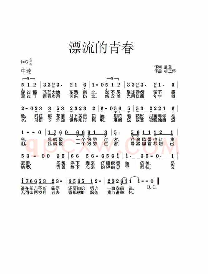 漂流的青春(童童词 胡正伟曲)