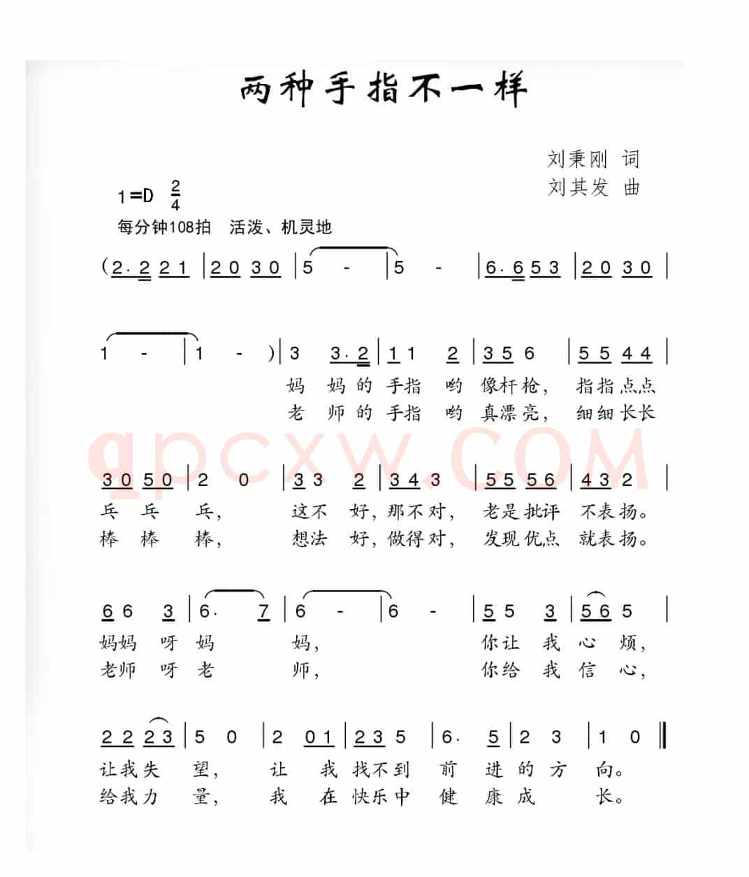 两种手指不一样