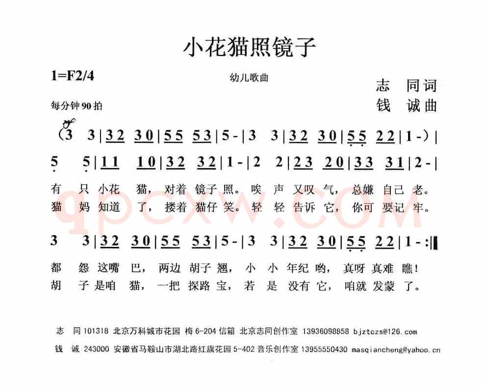 小花猫照镜子