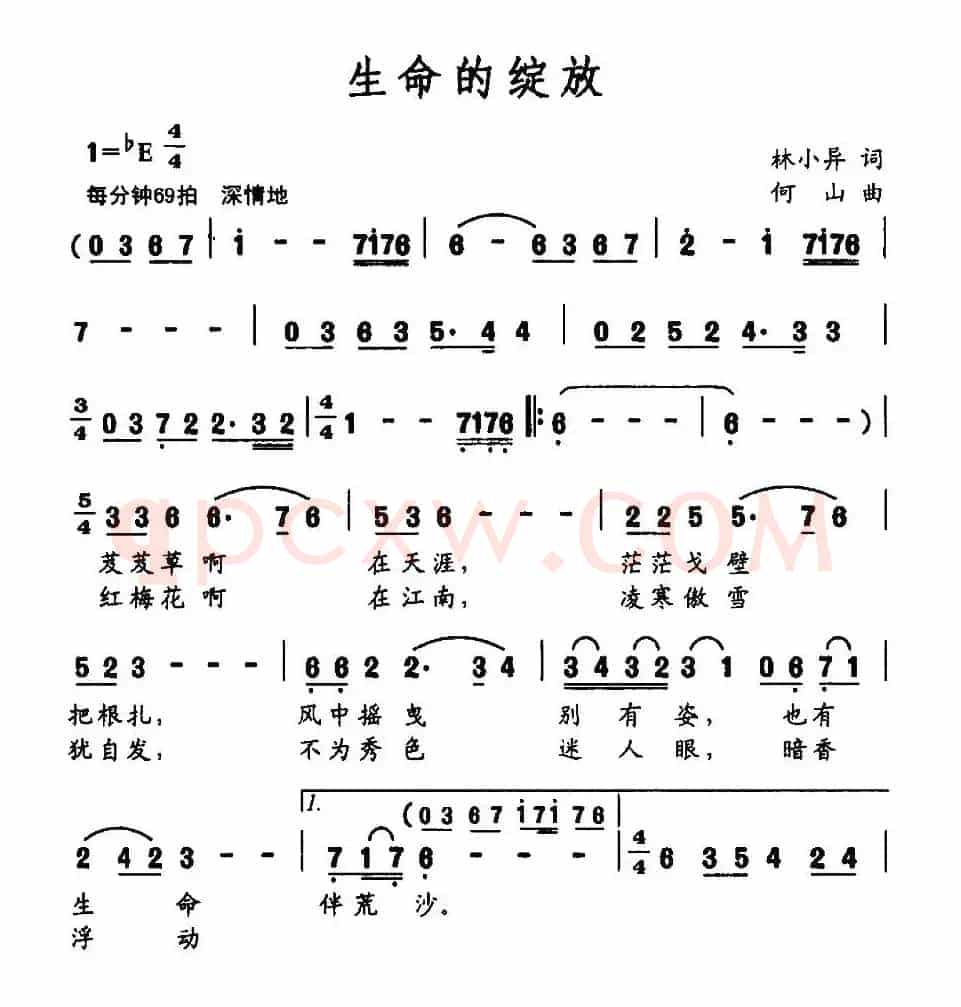 生命的绽放（林小异词 何山曲）