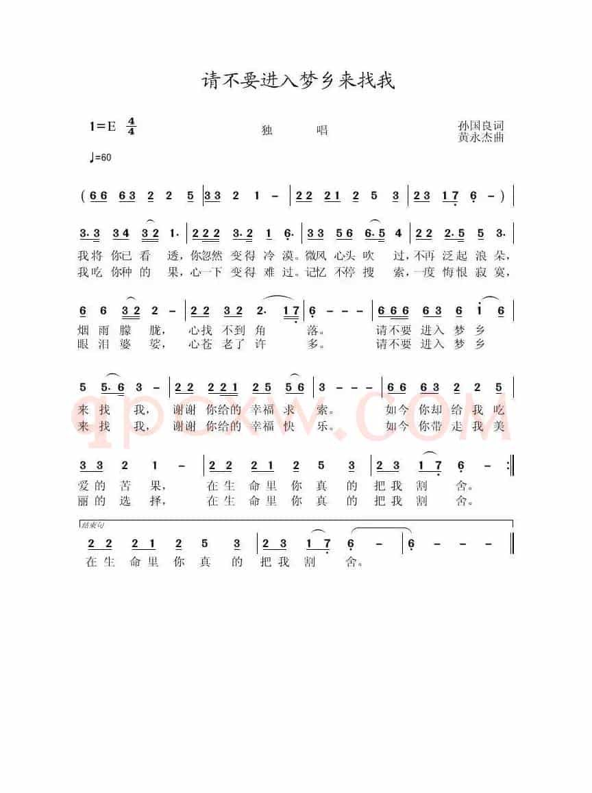 请不要进入梦乡来找我