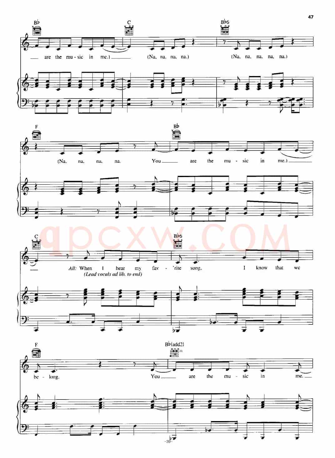 [美]You Are the Music in Me (Sharpay Version)（正谱）