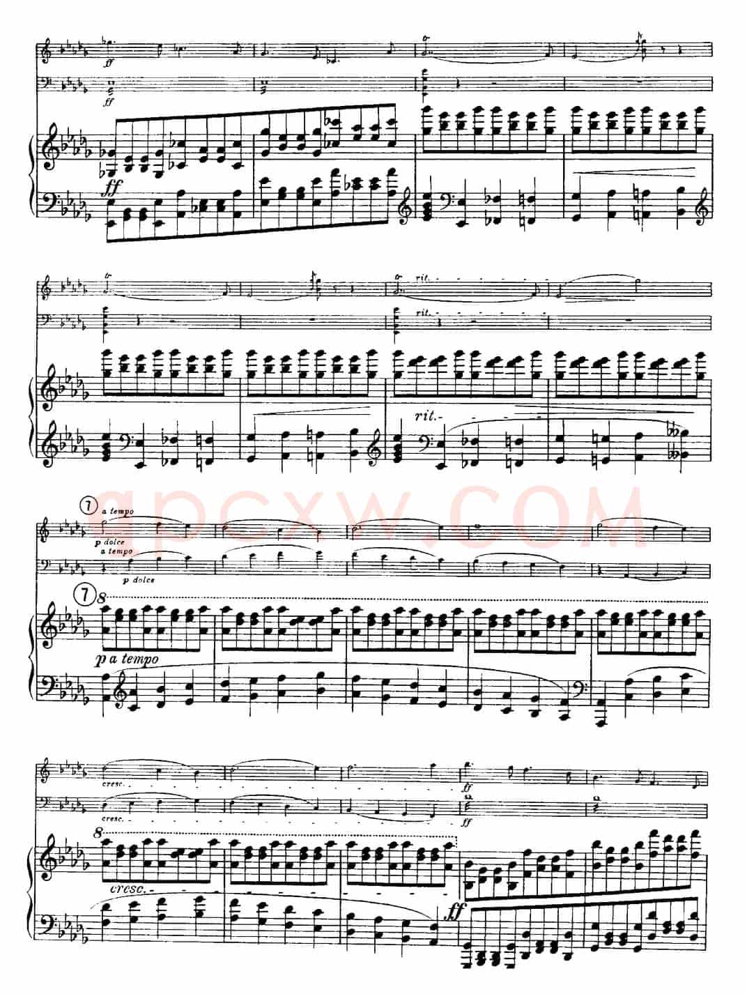 Franck《Piano Trio Op.1 No.1,F-sharp minor》(Ⅲ、小提琴+大提琴+钢琴伴奏)
