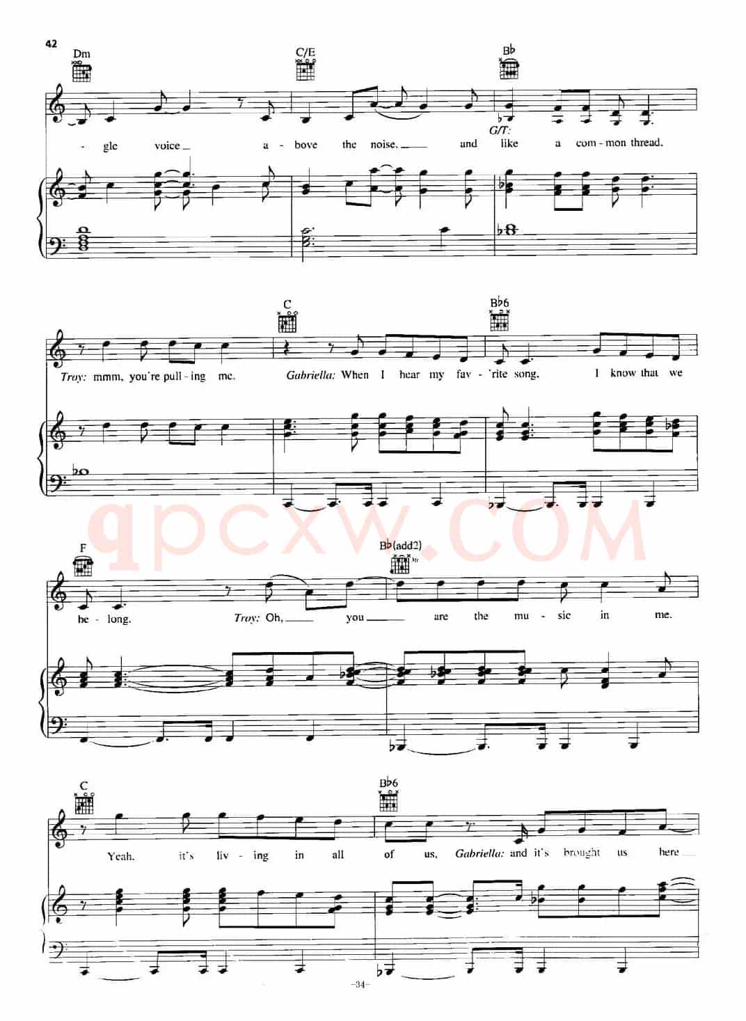[美]You Are the Music in Me (Sharpay Version)（正谱）