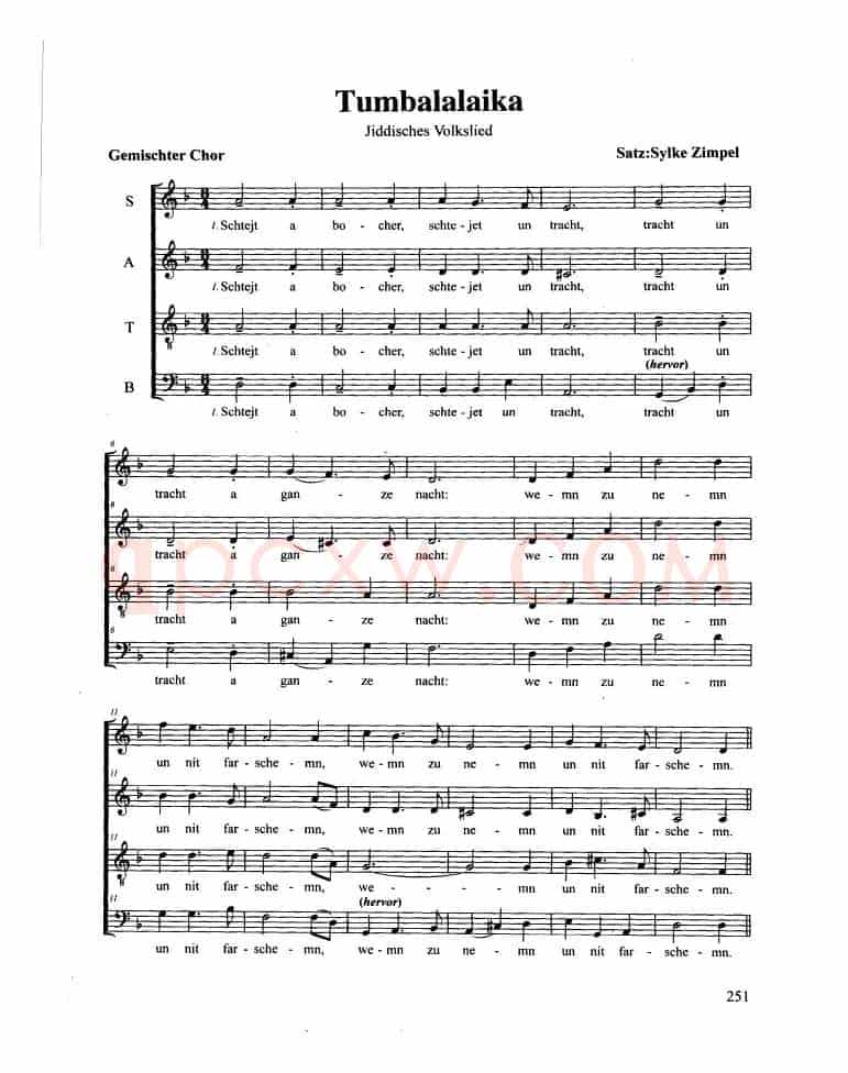 Tumbalalaika（合唱 正谱）