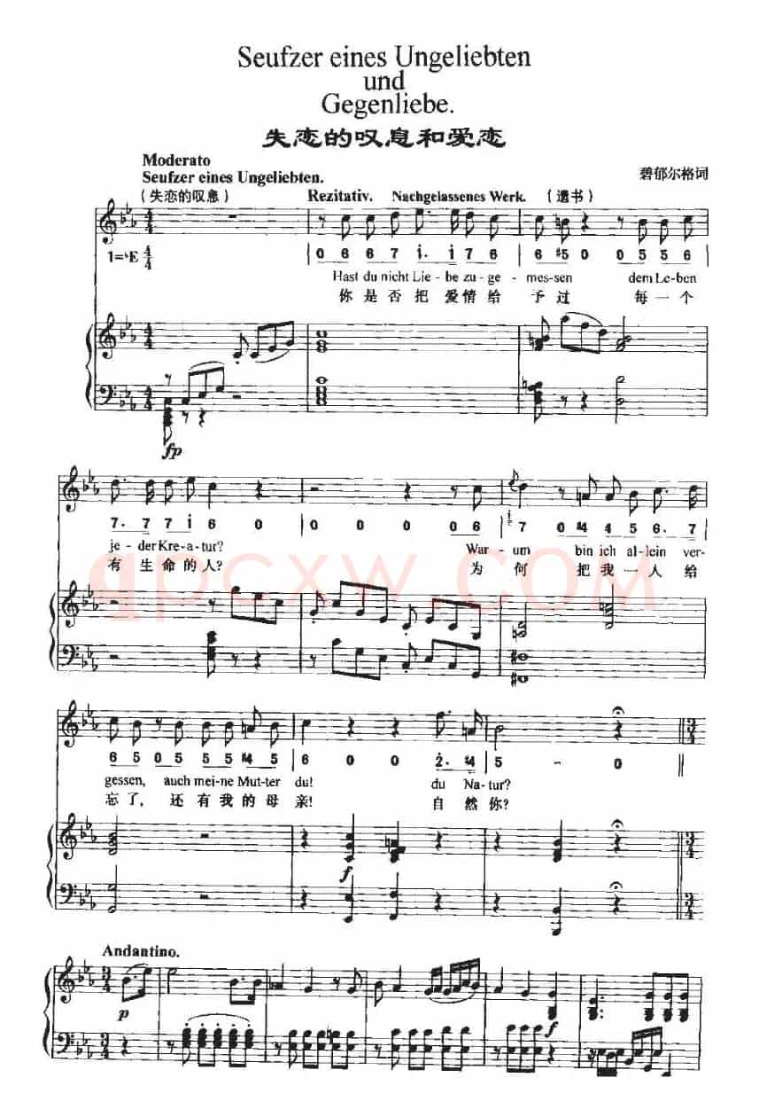 Seufzer eines Ungeliebten und Gegenliebe（失恋的叹息和爱恋）