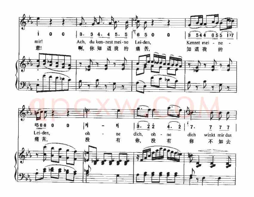 Ha，Treuloser（嘿，负心人）（中外文对照、正谱+简谱）