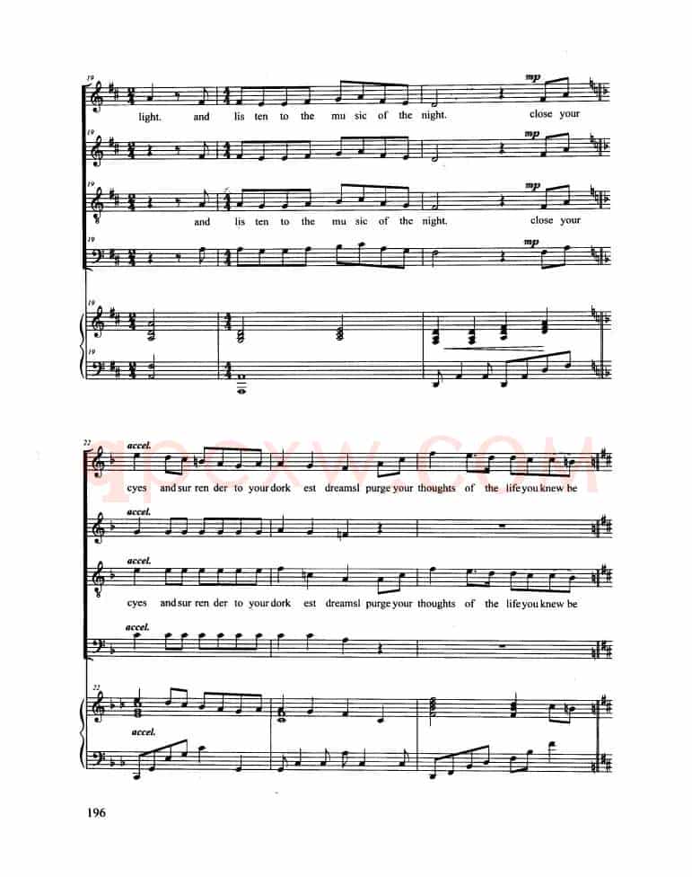 The Music of The Night（合唱 正谱）