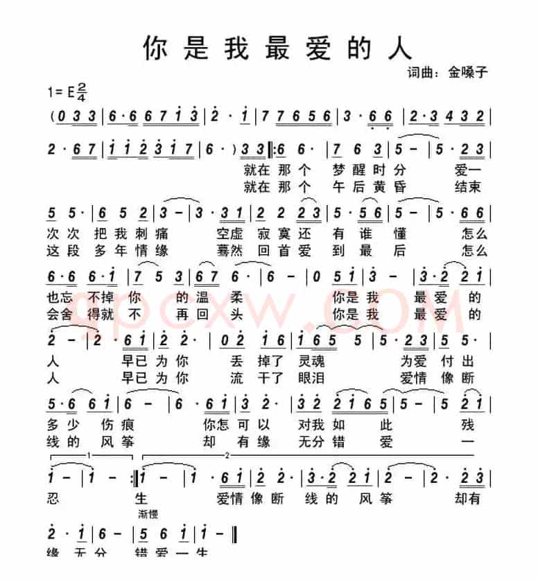 你是我最爱的人（金嗓子 词曲）