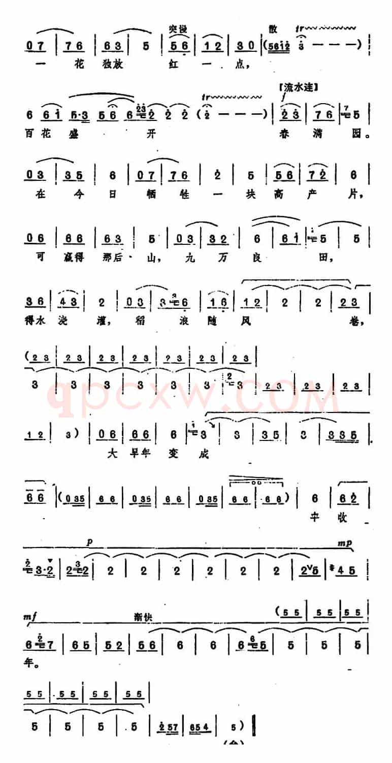 《龙江颂》主要唱段选编——百花盛开春满园 第二场 江水英、李志田对唱（唱腔设计：郑州市豫剧团）