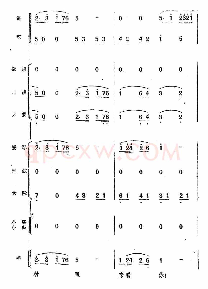 歌剧《小二黑结婚》第七曲 咱们的婚姻自作主（民乐合奏总谱）