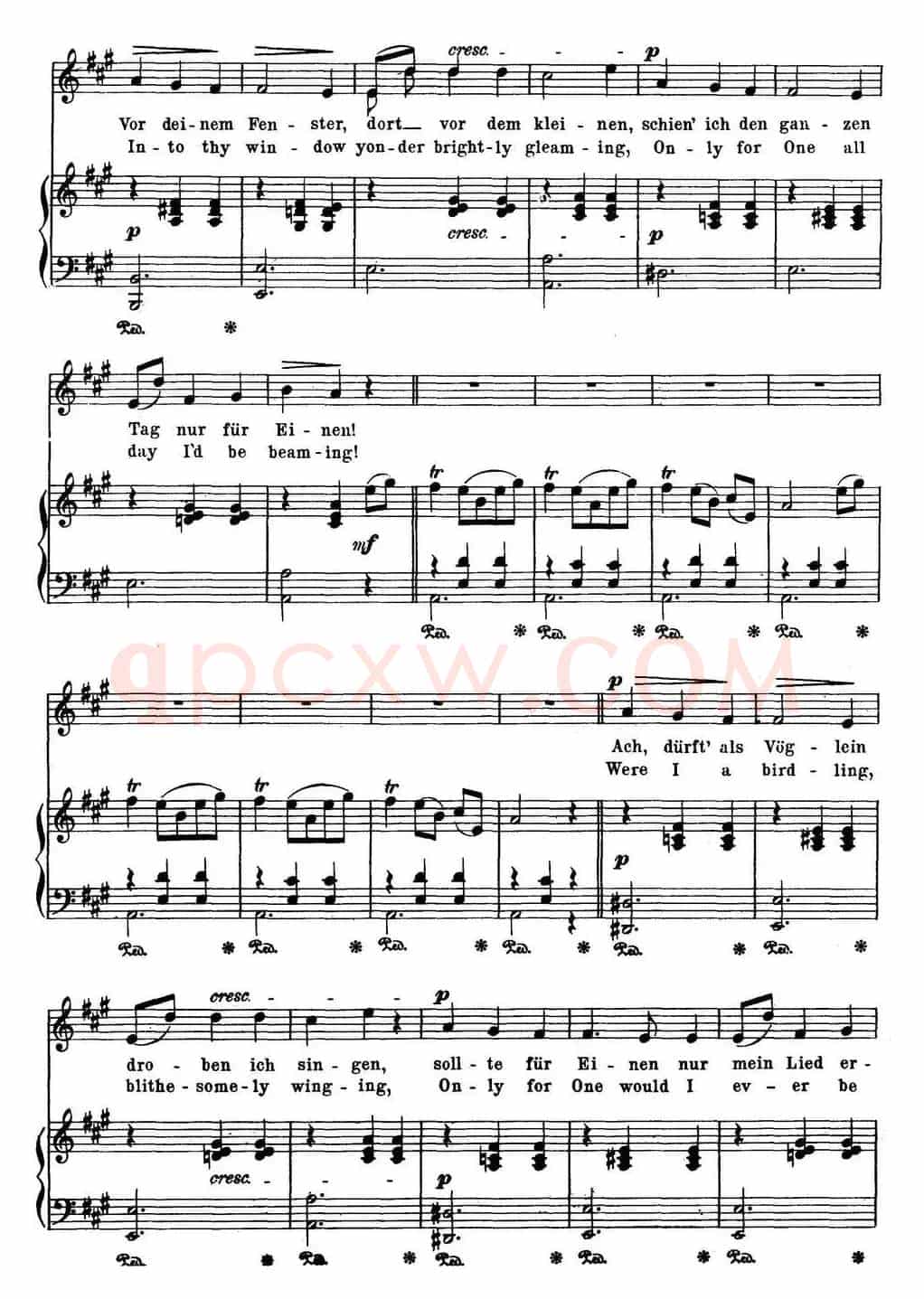 Chopin-17 Polish Songs Op.74，No.1（Madchens Wunsch. The Maiden’s Wisb.）（钢琴伴奏谱）