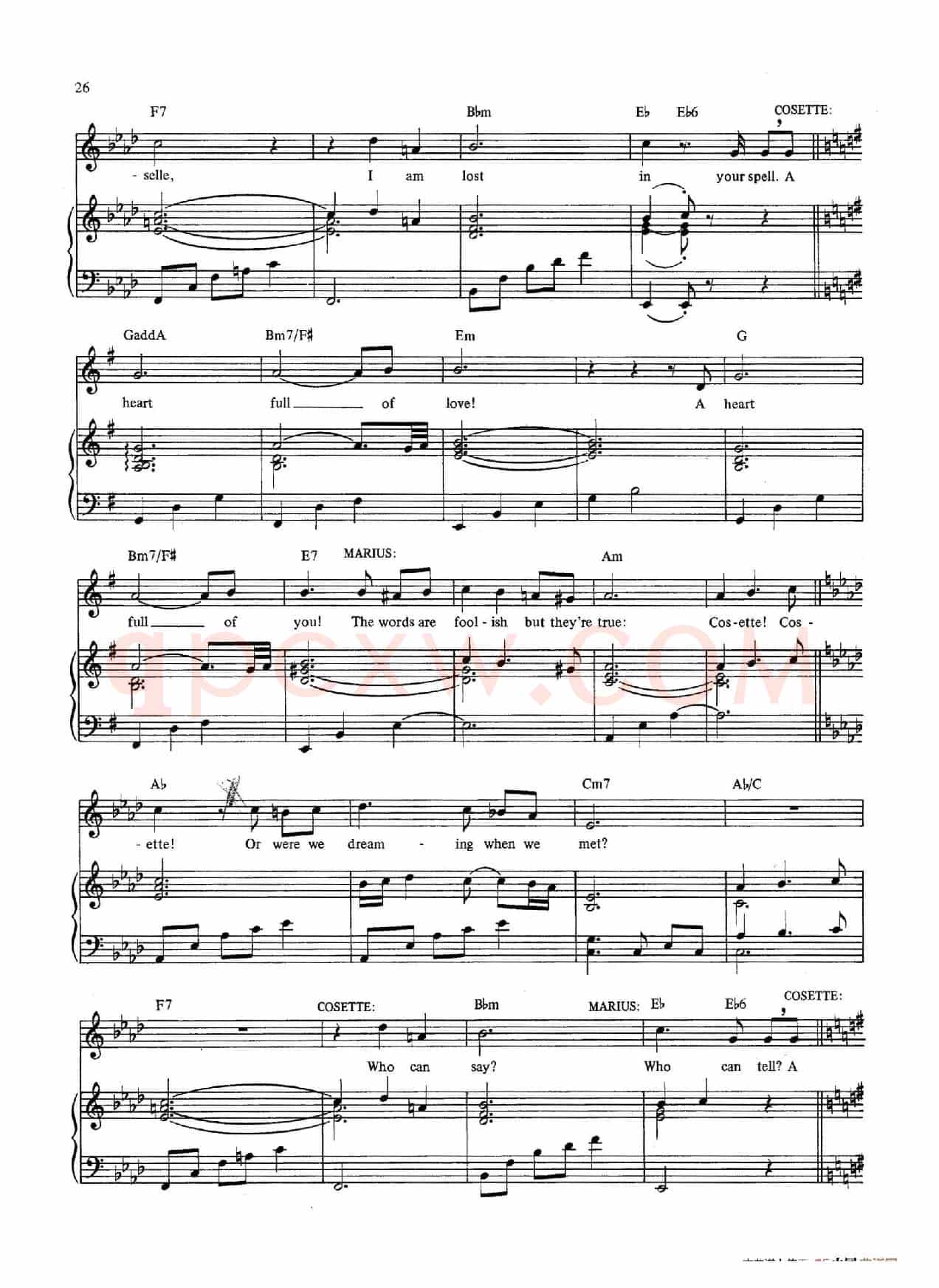A Heart Full of Love(音乐剧《悲惨世界》(Les Miserables)选曲、正谱 )