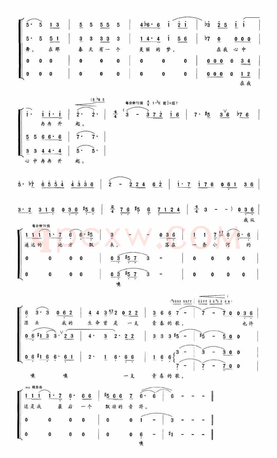 秋叶（白桦词 王星南曲、独唱+伴唱）