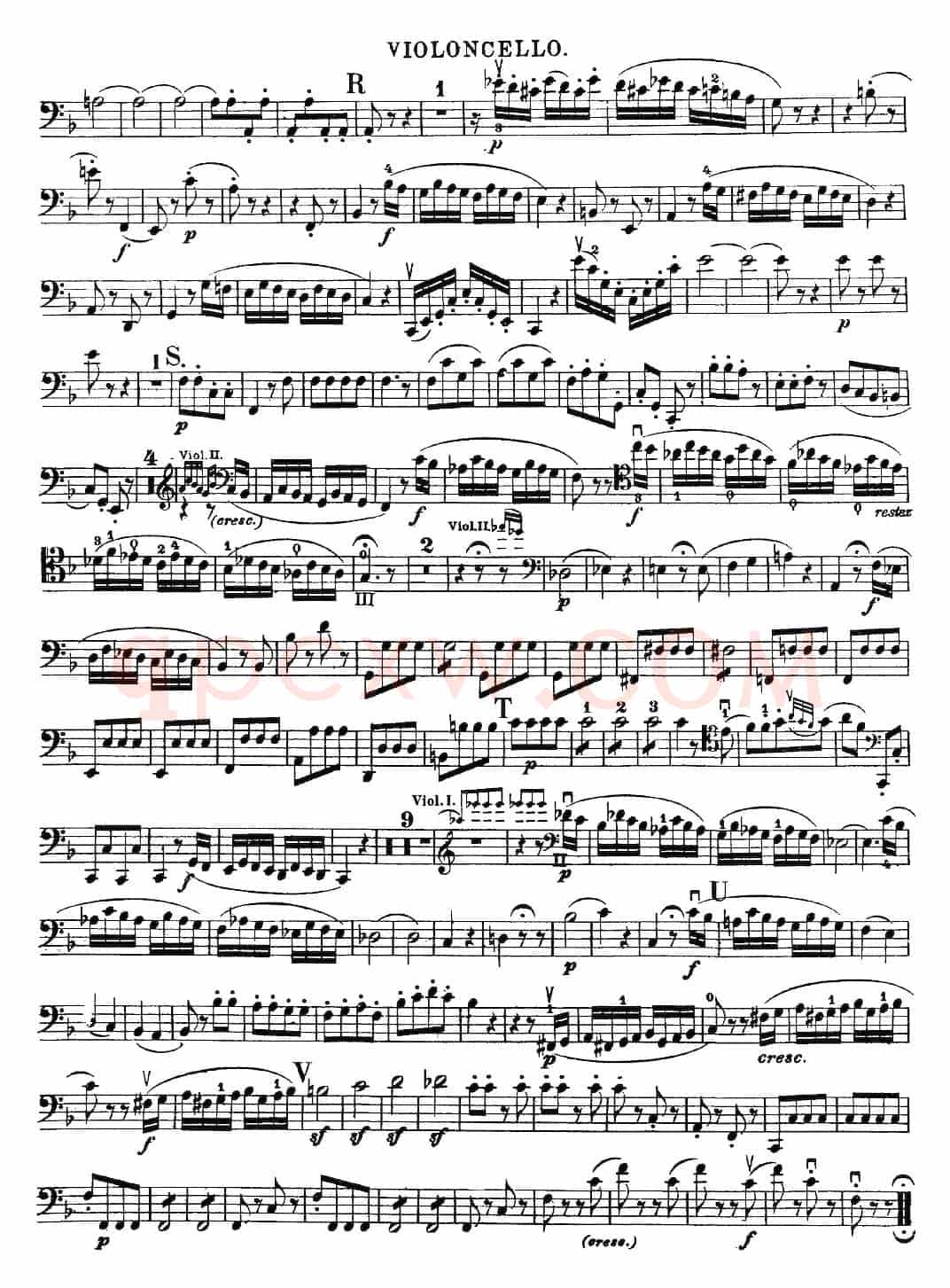 Mozart《Quartet No.23 in F Major，K.590》（Cello分谱）