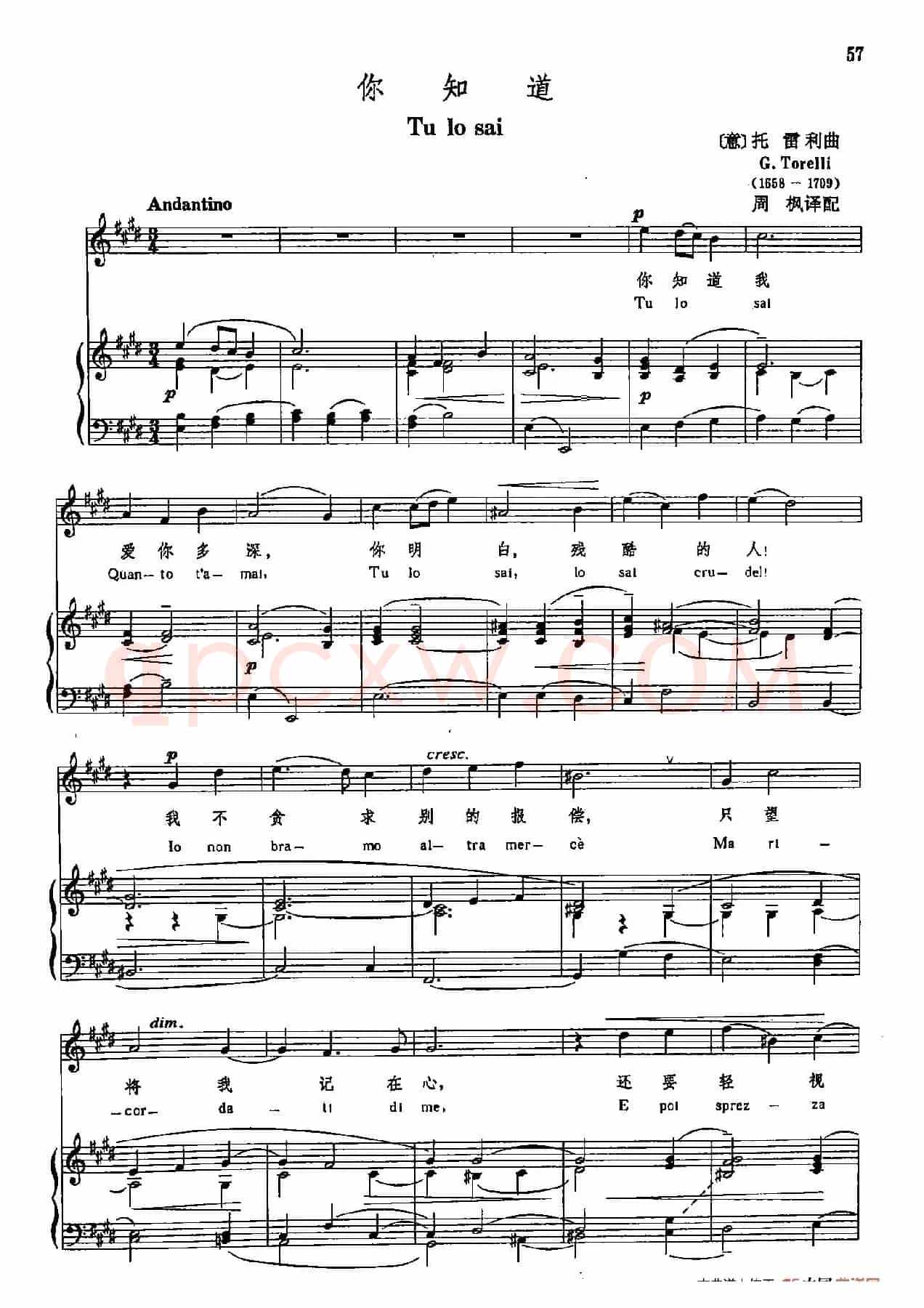 声乐教学曲库3-[意]13你知道（正谱） 