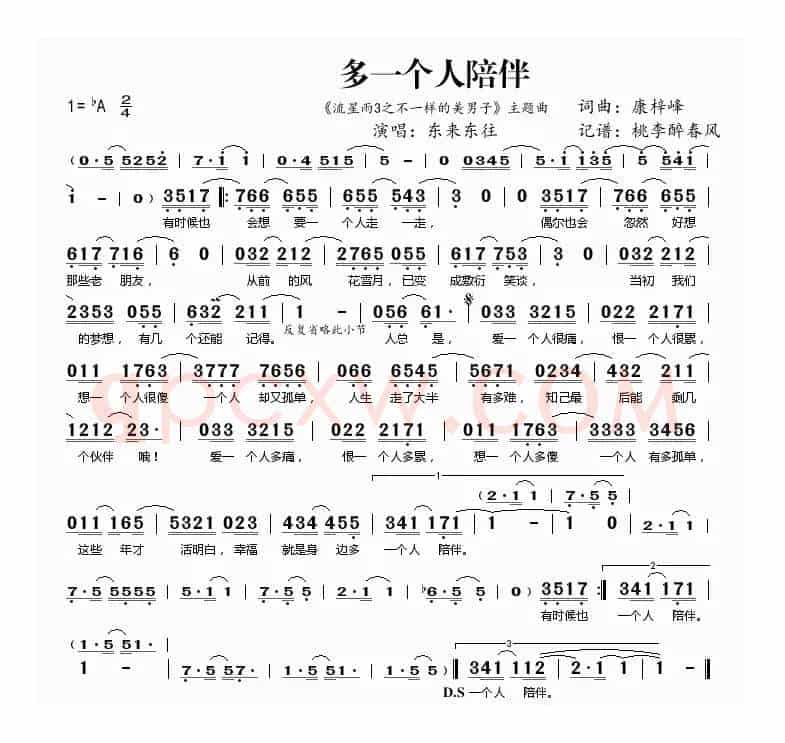 多一个人陪伴（《流星雨3之不一样的美男子》主题曲）