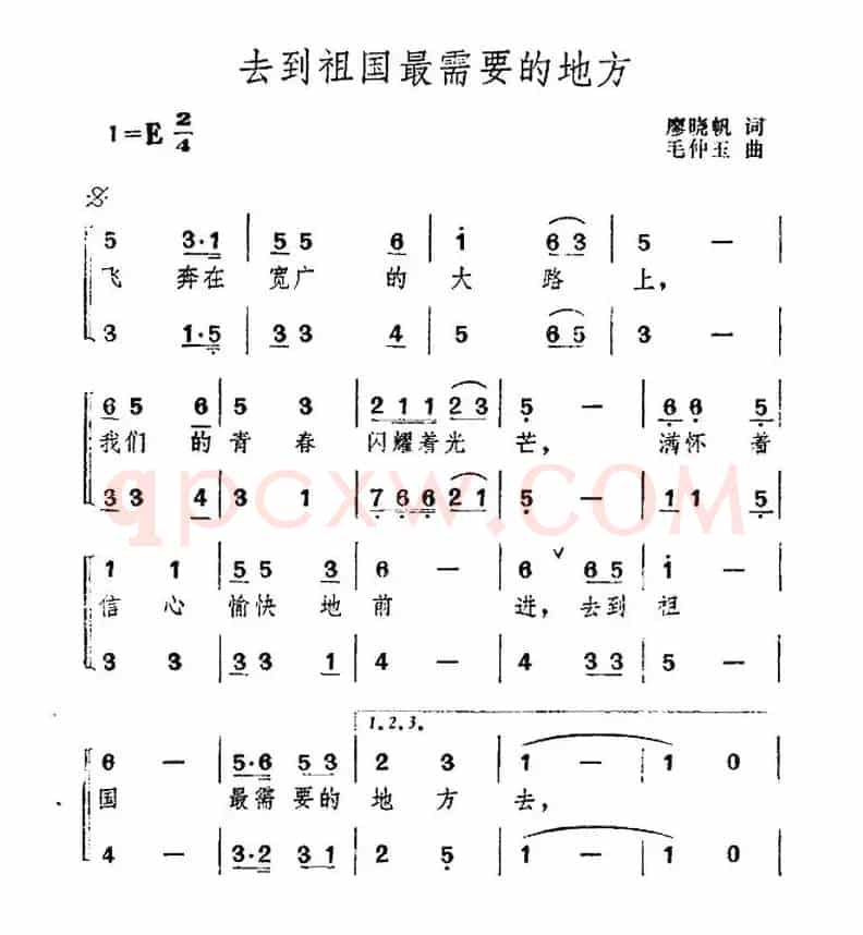 到祖国最需要的地方去