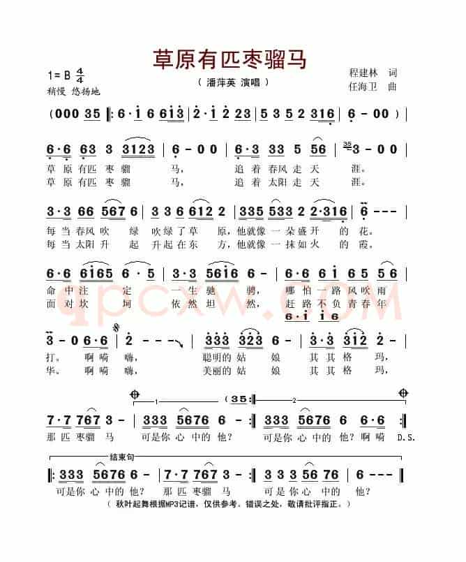 草原有匹枣骝马