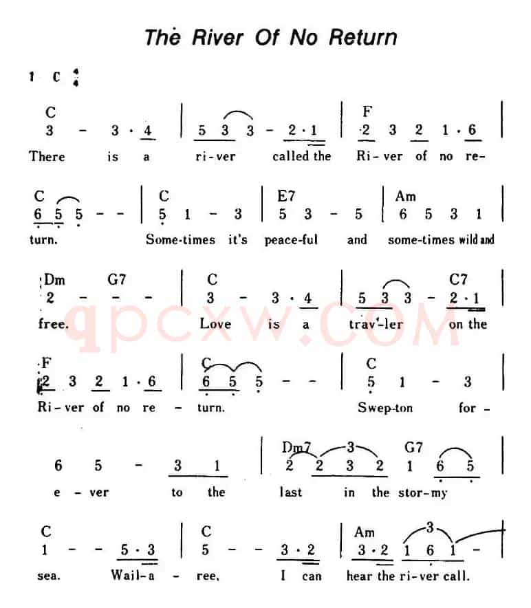 [美]The River Of No Return（无归河、带和弦）