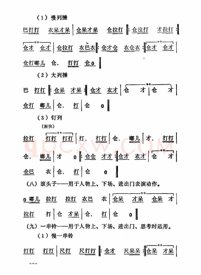 [秦腔]常用打击乐谱