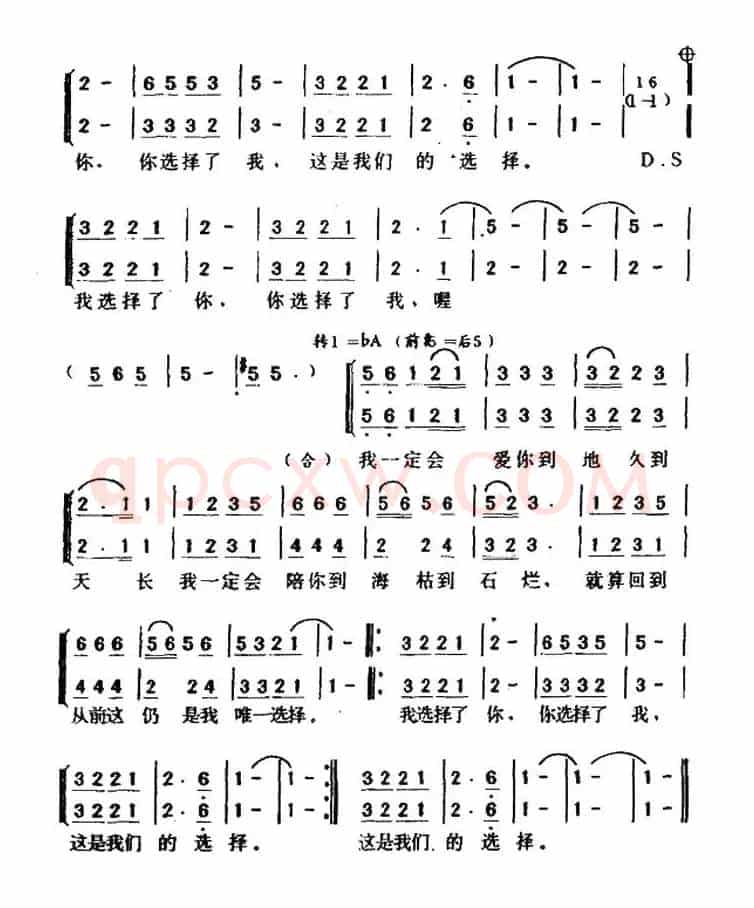 选择(陈大力词 陈秀男曲)