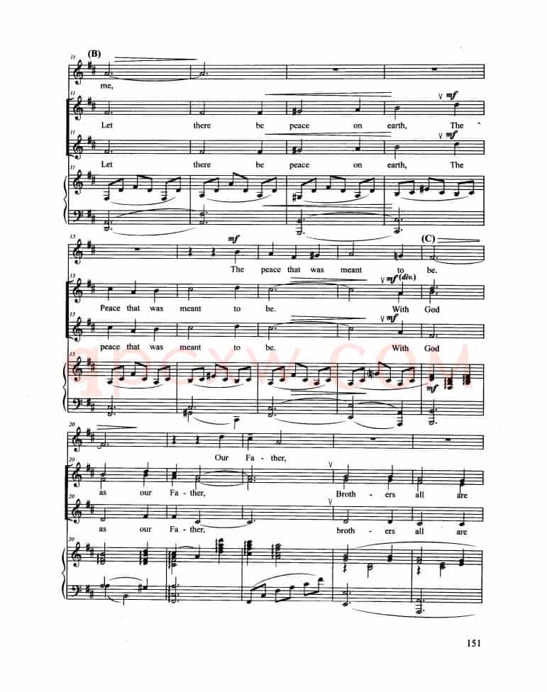 Let There Be Peace on Earth（合唱 正谱）