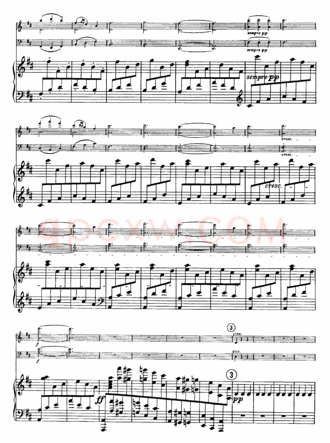 Franck《Piano Trio Op.1 No.1,F-sharp minor》(Ⅱ、小提琴+大提琴+钢琴伴奏)