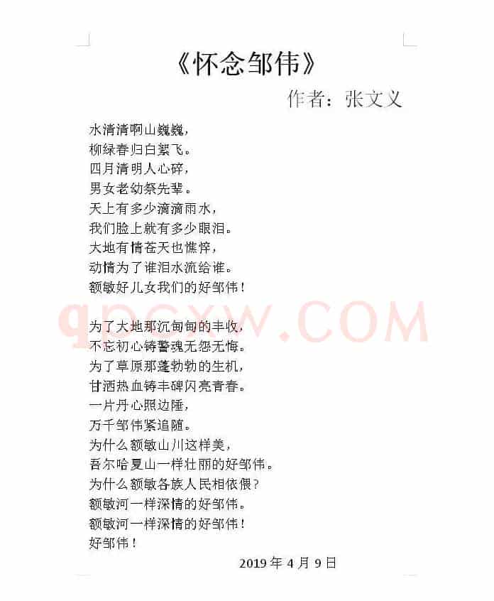 怀念邹伟