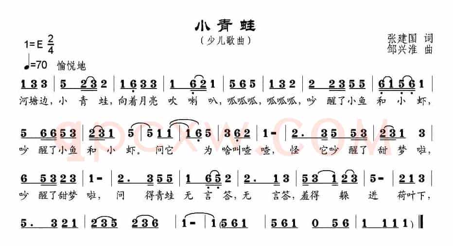 小青蛙（张建国词 邹兴淮曲）