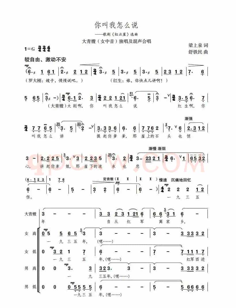 你叫我怎么说？（电视歌剧《红云崖》选曲）