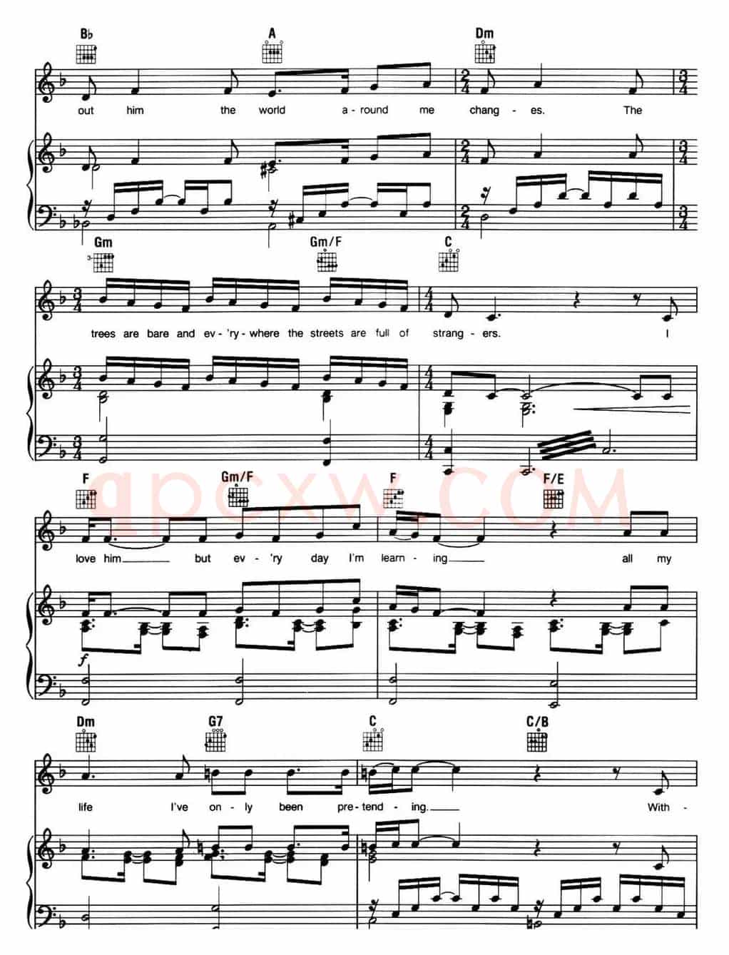 On My Own(音乐剧《悲惨世界》(Les Miserables)选曲、正谱 )