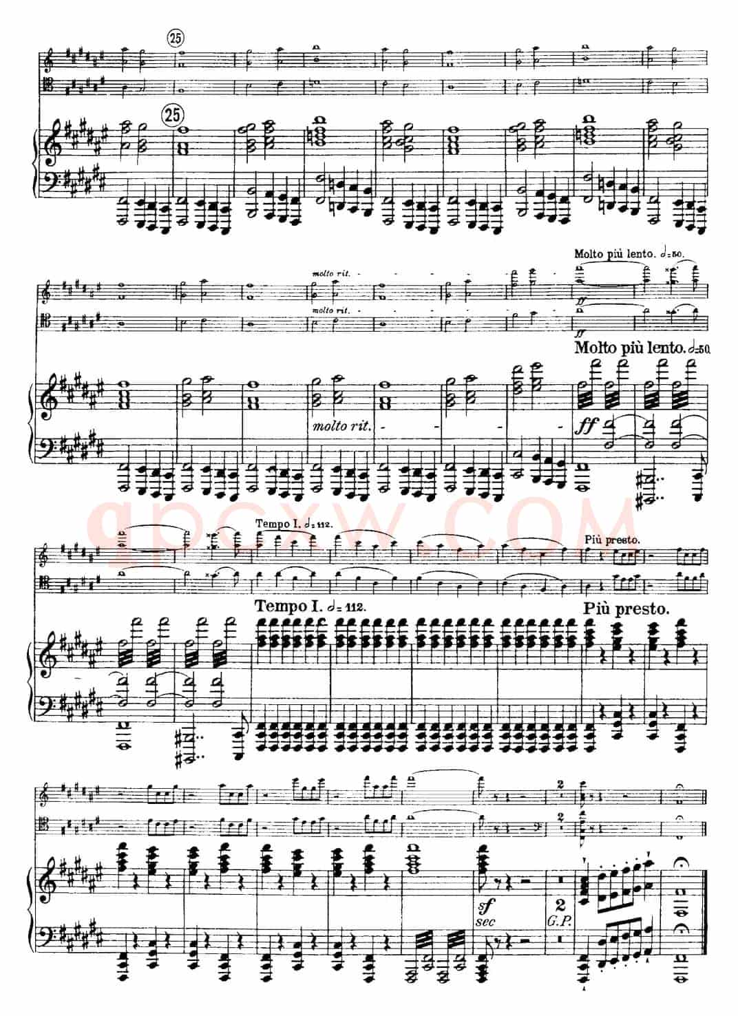 Franck《Piano Trio Op.1 No.1,F-sharp minor》(Ⅲ、小提琴+大提琴+钢琴伴奏)