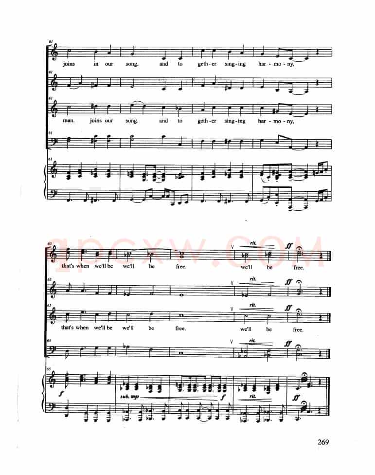 Hymn To Freedom（合唱 正谱）