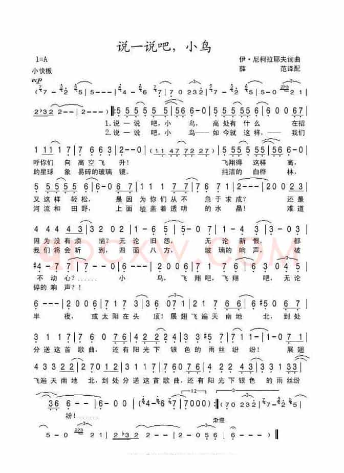 [前苏联]说一说吧，小鸟